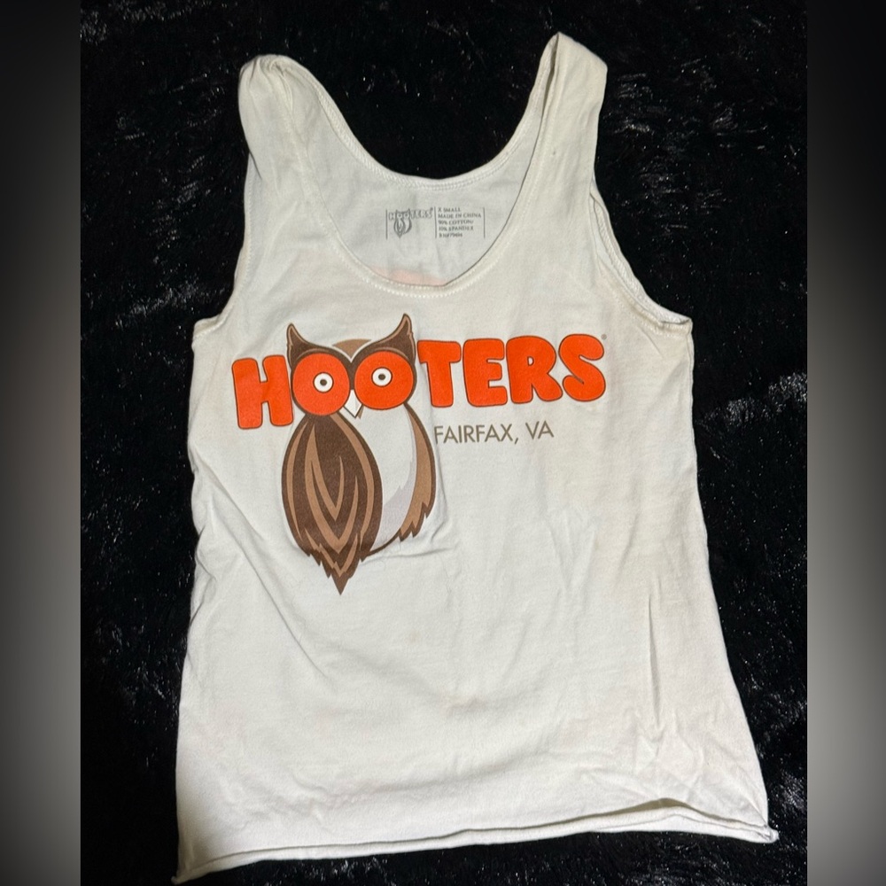 The Original HOOTERS tank, with hometown.